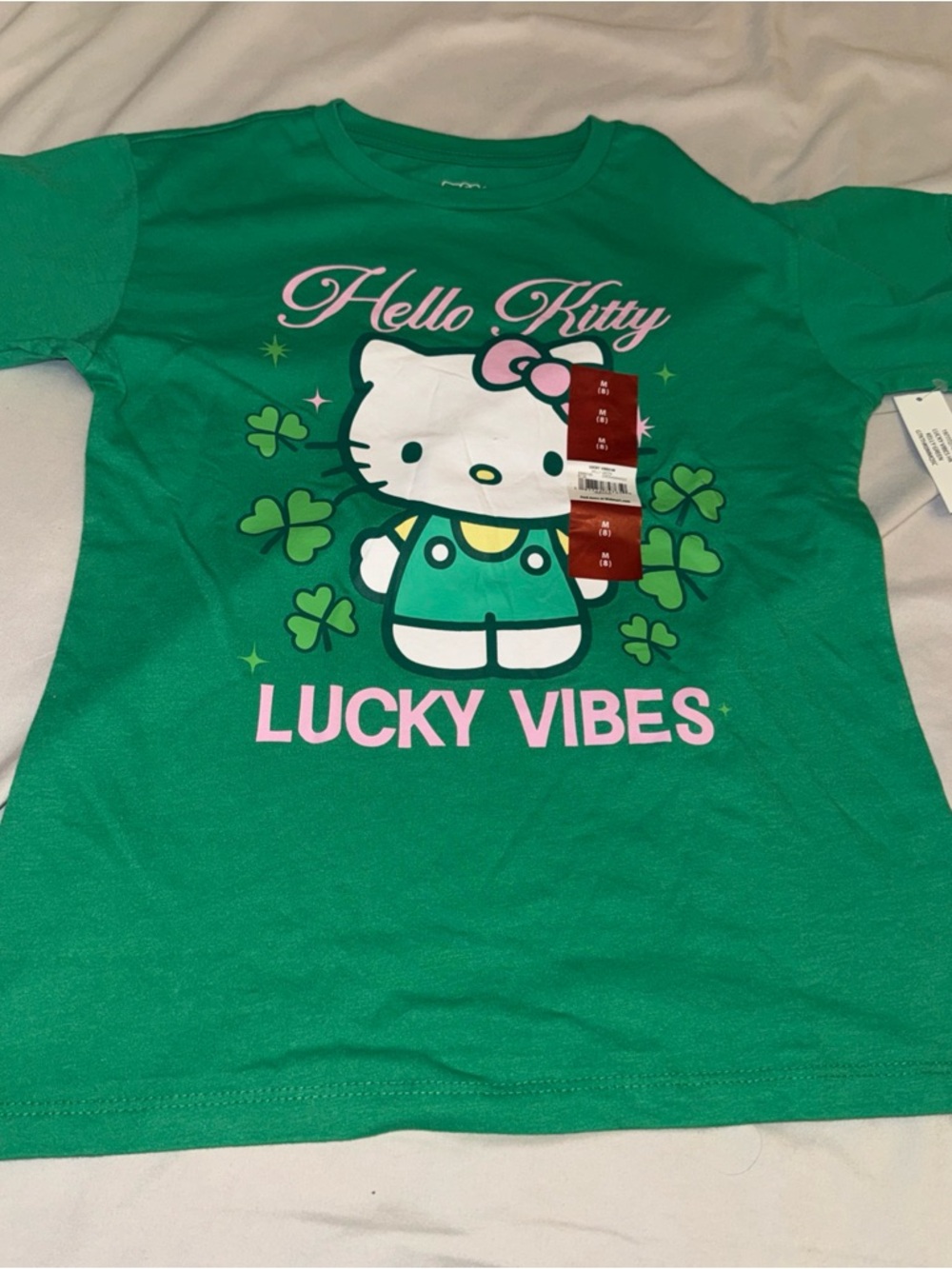 Hello Kitty Green Lucky Vibes Graphic Tee